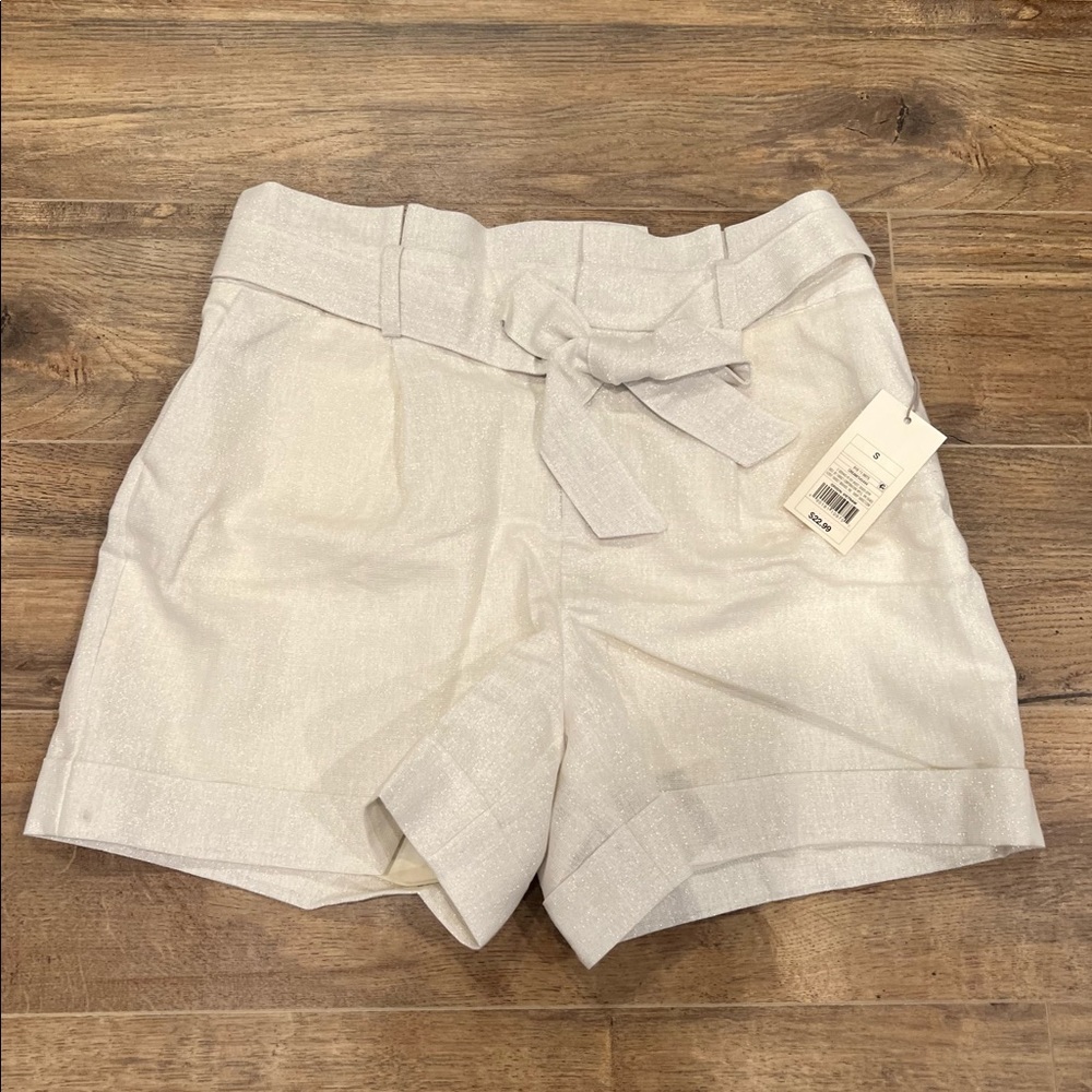 NWT HIGH WAIST OFF WHITE SPARKE SHORTS